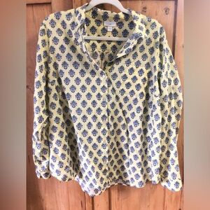 J. Jill Yellow and Blue Button Down Shirt - Provençal style